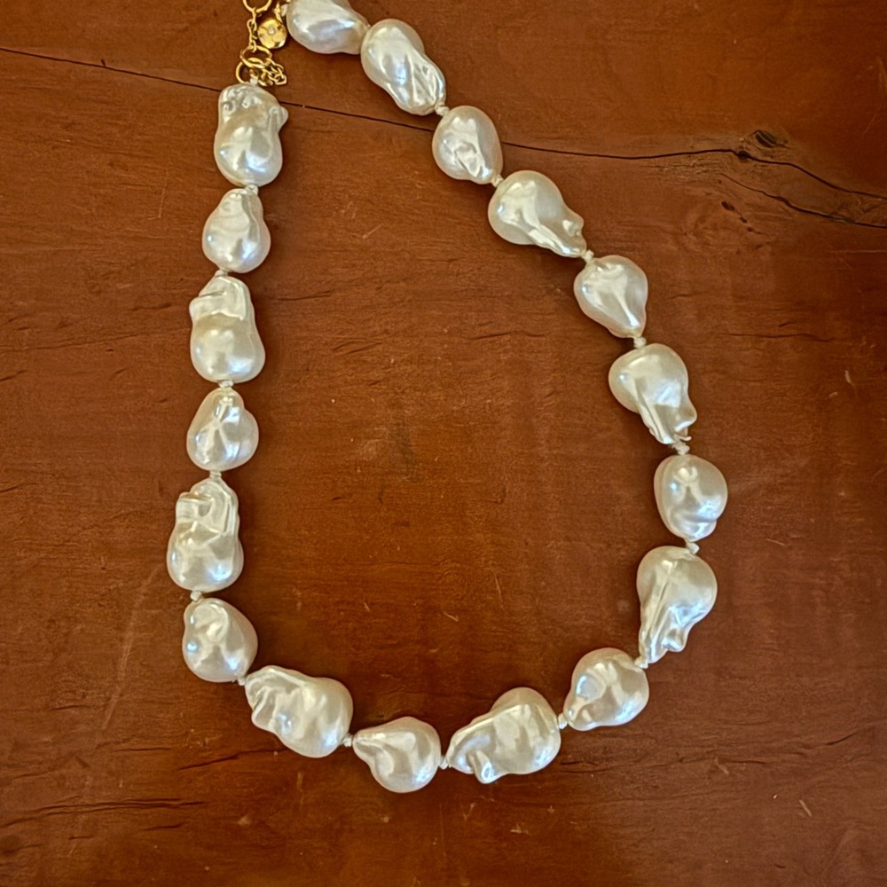 J. Crew White Baroque Pearl Necklace